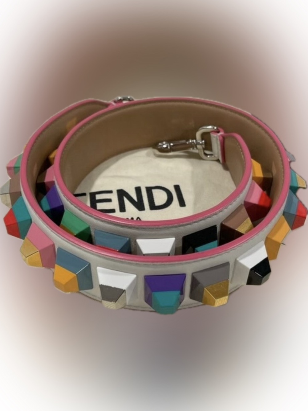Fendi studded strap. Multi color studs - Picture 3 of 5